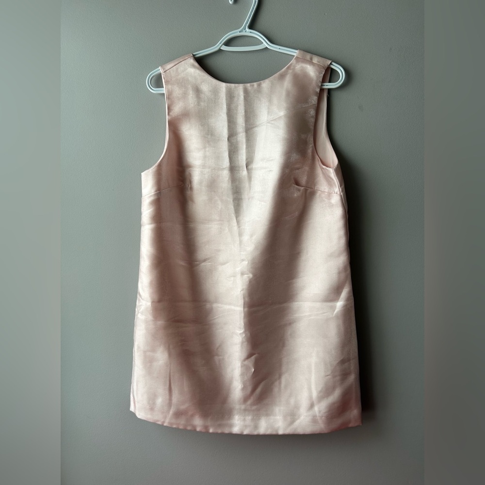 H&M Divided Blush Pink Satin Mini Dress with Bow on the Back - Size Medium